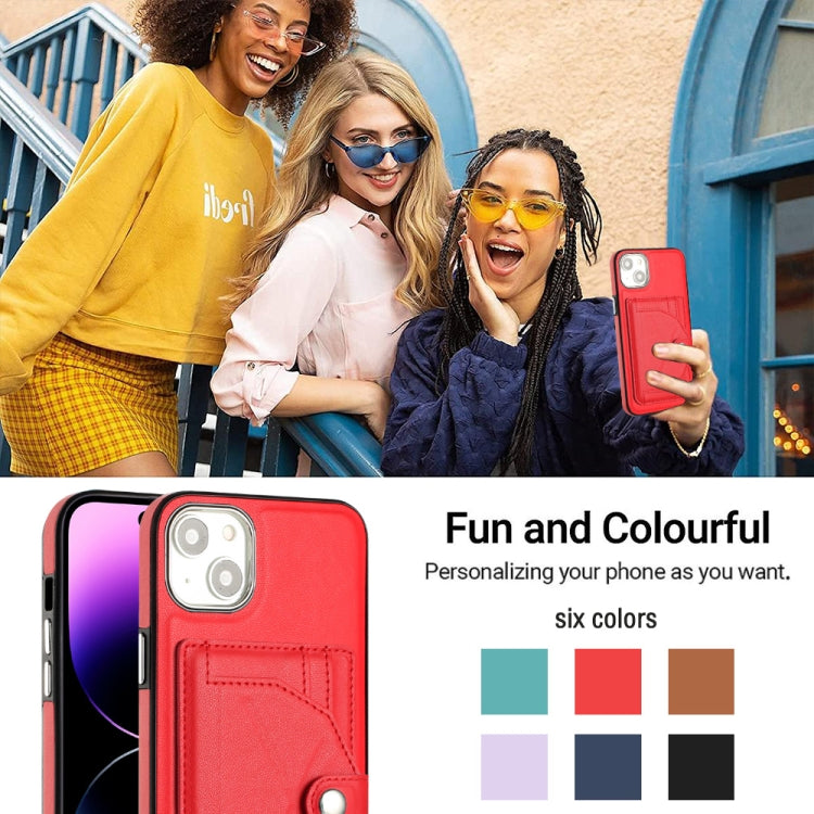 Shockproof Leather Phone Case with Card Holder, For iPhone 15 Plus, For iPhone 14 Pro, For iPhone 14 Pro Max, For iPhone 15