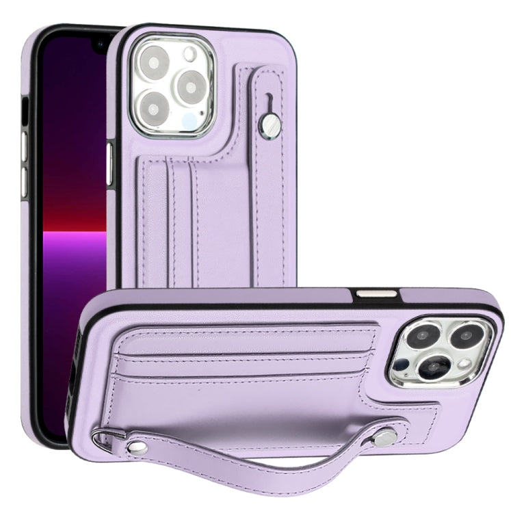 Shockproof Leather Phone Case with Wrist Strap, For iPhone 15 Plus, For iPhone 14 Pro, For iPhone 14 Pro Max, For iPhone 15
