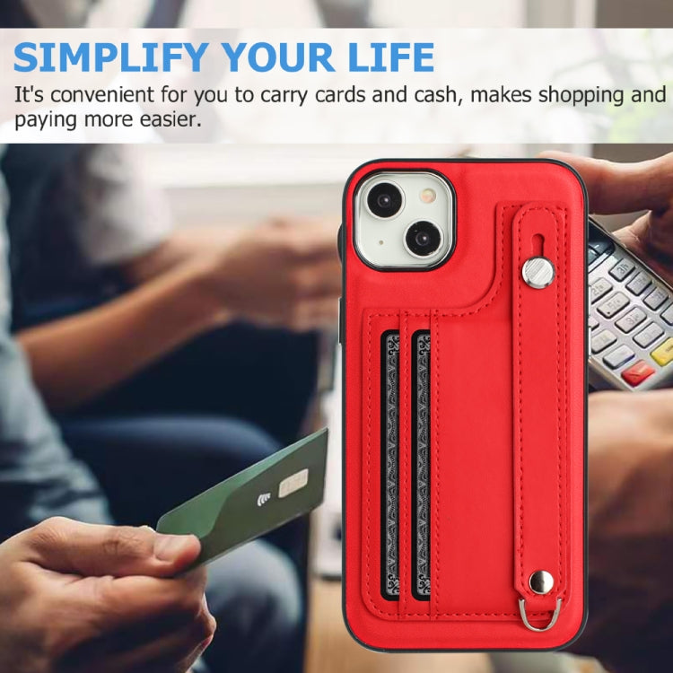 Shockproof Leather Phone Case with Wrist Strap, For iPhone 15 Plus, For iPhone 14 Pro, For iPhone 14 Pro Max, For iPhone 15
