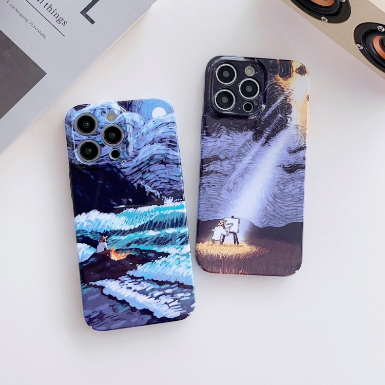 Precise Hole Oil Painting Pattern PC Phone Case, For iPhone 11, For iPhone 11 Pro, For iPhone 11 Pro Max, For iPhone SE 2022 / 2020 / 8 / 7