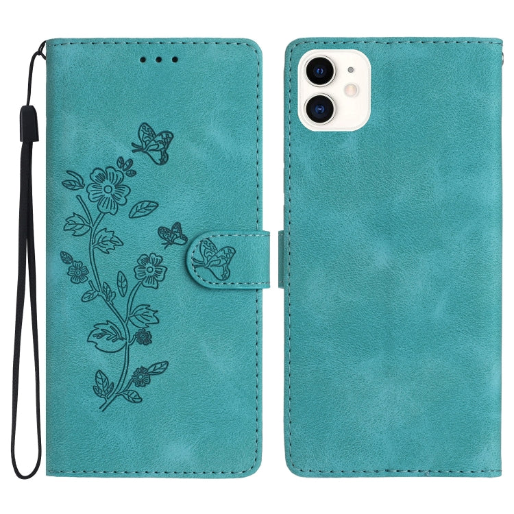 Flower Butterfly Embossing Pattern Leather Phone Case, For iPhone 12 mini, For iPhone 11 Pro Max, For iPhone 11, For iPhone 11 Pro