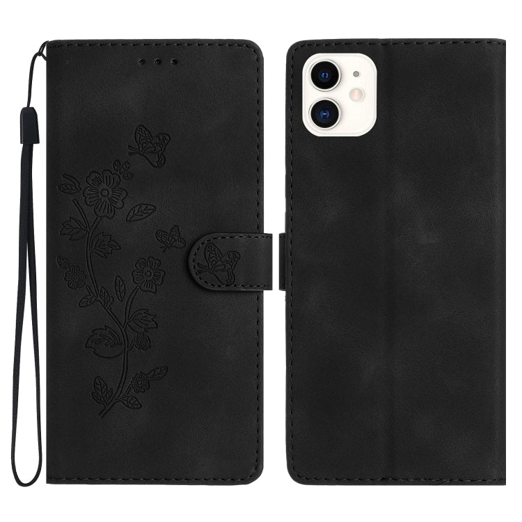 Flower Butterfly Embossing Pattern Leather Phone Case, For iPhone 12 mini, For iPhone 11 Pro Max, For iPhone 11, For iPhone 11 Pro