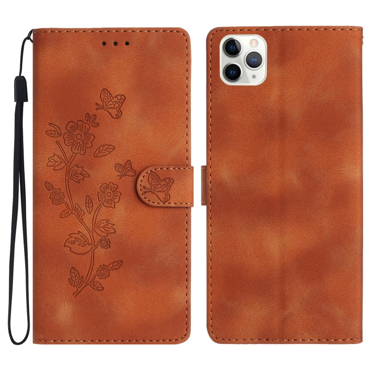 Flower Butterfly Embossing Pattern Leather Phone Case, For iPhone 12 mini, For iPhone 11 Pro Max, For iPhone 11, For iPhone 11 Pro
