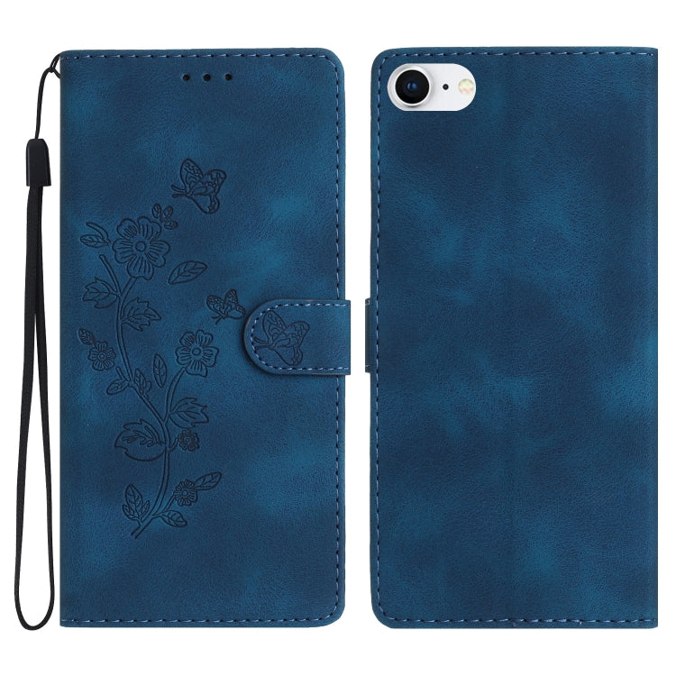Flower Butterfly Embossing Pattern Leather Phone Case