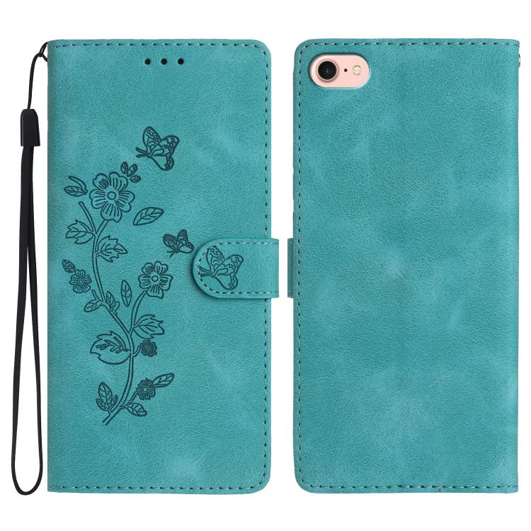Flower Butterfly Embossing Pattern Leather Phone Case