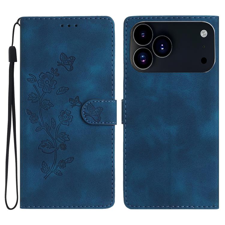 Flower Butterfly Embossing Pattern Leather Phone Case