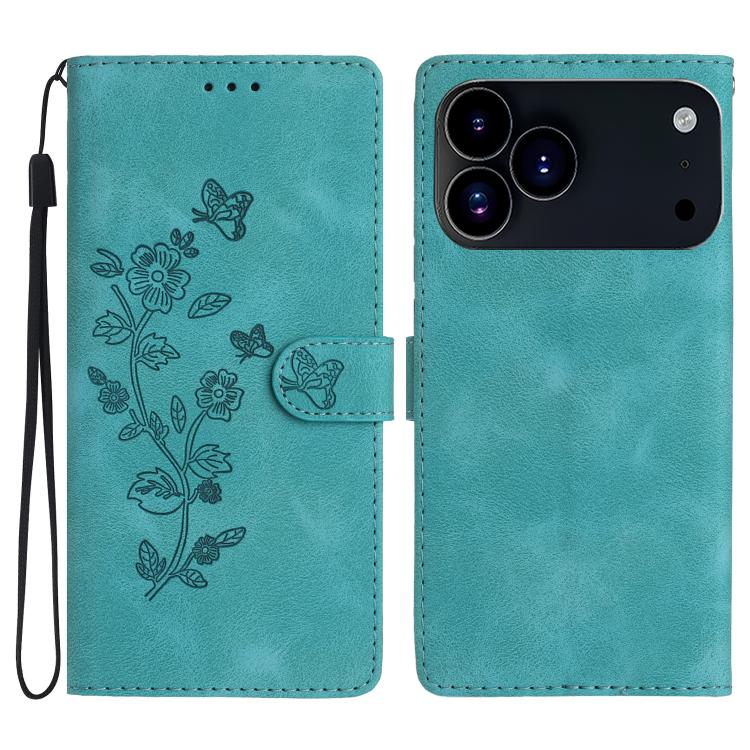 Flower Butterfly Embossing Pattern Leather Phone Case