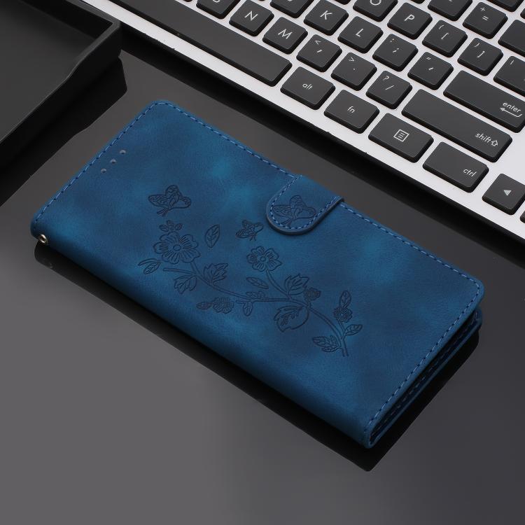 Flower Butterfly Embossing Pattern Leather Phone Case