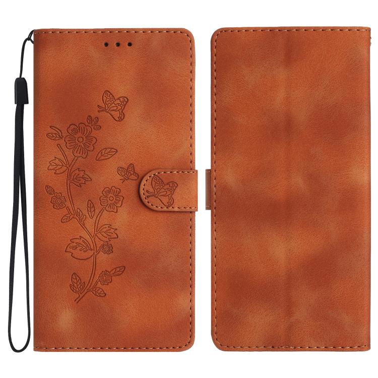 Flower Butterfly Embossing Pattern Leather Phone Case
