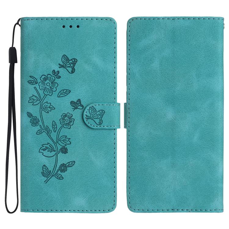 Flower Butterfly Embossing Pattern Leather Phone Case