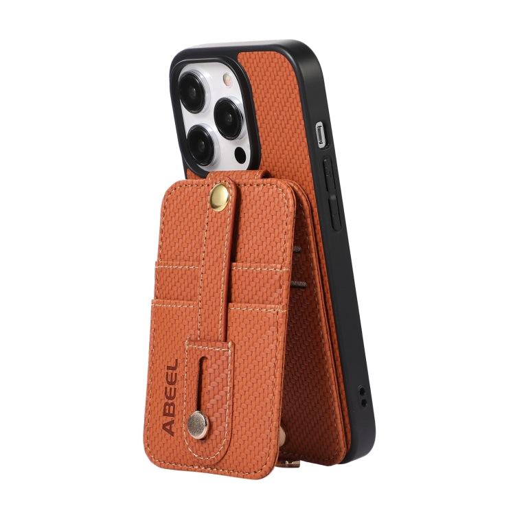 ABEEL Carbon Fiber RFID Card Holder Phone Case, For iPhone 14 Pro, For iPhone 15 Pro Max, For iPhone 15 Pro, For iPhone 14 Pro Max, For iPhone 13 Pro Max, For iPhone 13 Pro