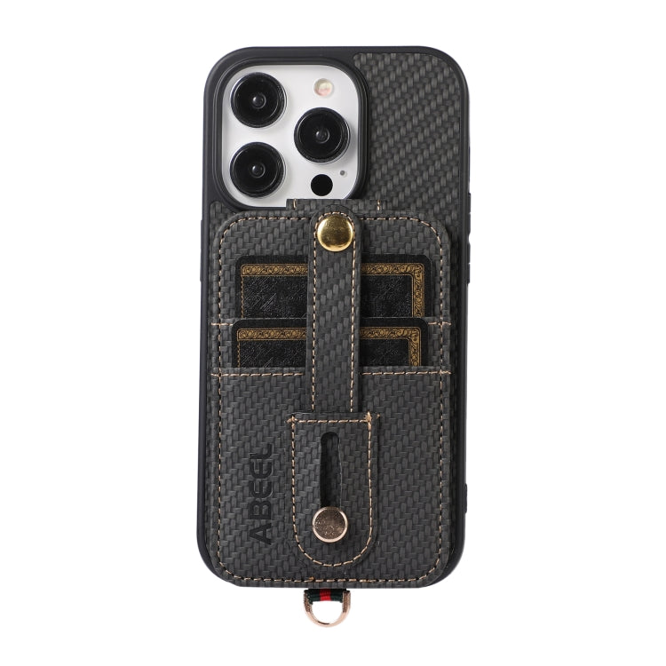 ABEEL Carbon Fiber RFID Card Holder Phone Case, For iPhone 14 Pro, For iPhone 15 Pro Max, For iPhone 15 Pro, For iPhone 14 Pro Max, For iPhone 13 Pro Max, For iPhone 13 Pro