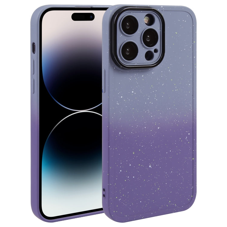 Gradient Starry Silicone Phone Case with Lens Film, For iPhone 15 Plus, For iPhone 14 Pro, For iPhone 15, For iPhone 14 Pro Max