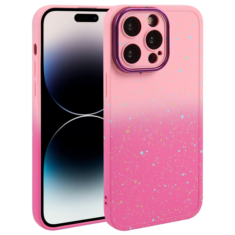 Gradient Starry Silicone Phone Case with Lens Film, For iPhone 15 Plus, For iPhone 14 Pro, For iPhone 15, For iPhone 14 Pro Max