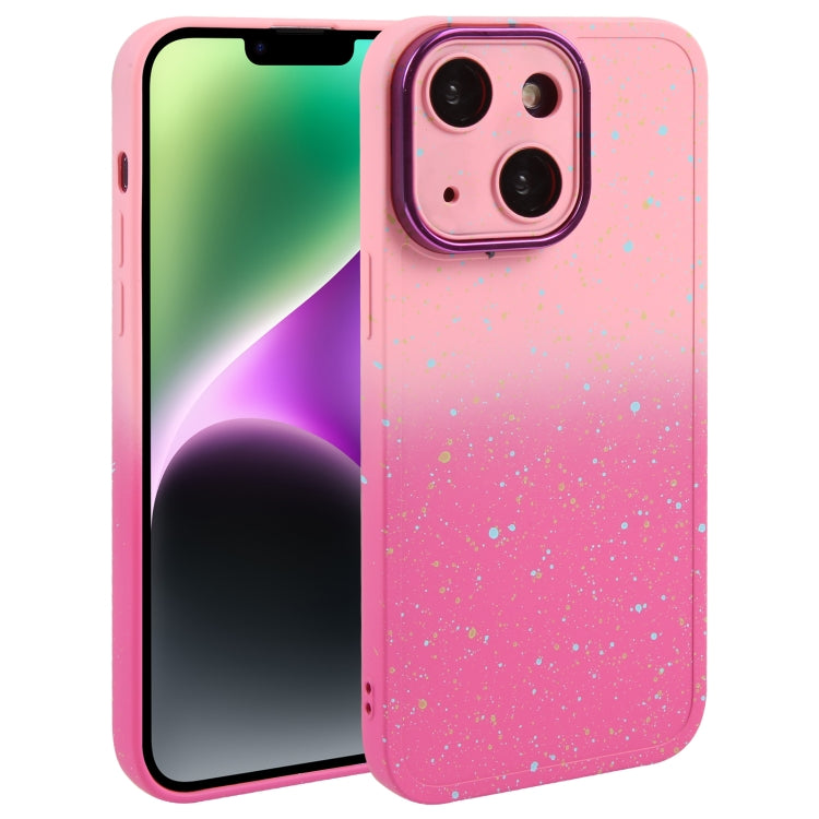 Gradient Starry Silicone Phone Case with Lens Film, For iPhone 15 Plus, For iPhone 14 Pro, For iPhone 15, For iPhone 14 Pro Max