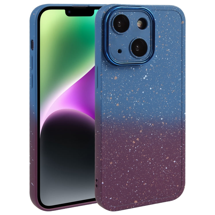 Gradient Starry Silicone Phone Case with Lens Film, For iPhone 15 Plus, For iPhone 14 Pro, For iPhone 15, For iPhone 14 Pro Max
