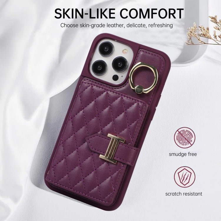 Horizontal Card Bag Ring Holder Phone Case with Dual Lanyard, For iPhone 13, For iPhone 12, For iPhone 12 Pro Max