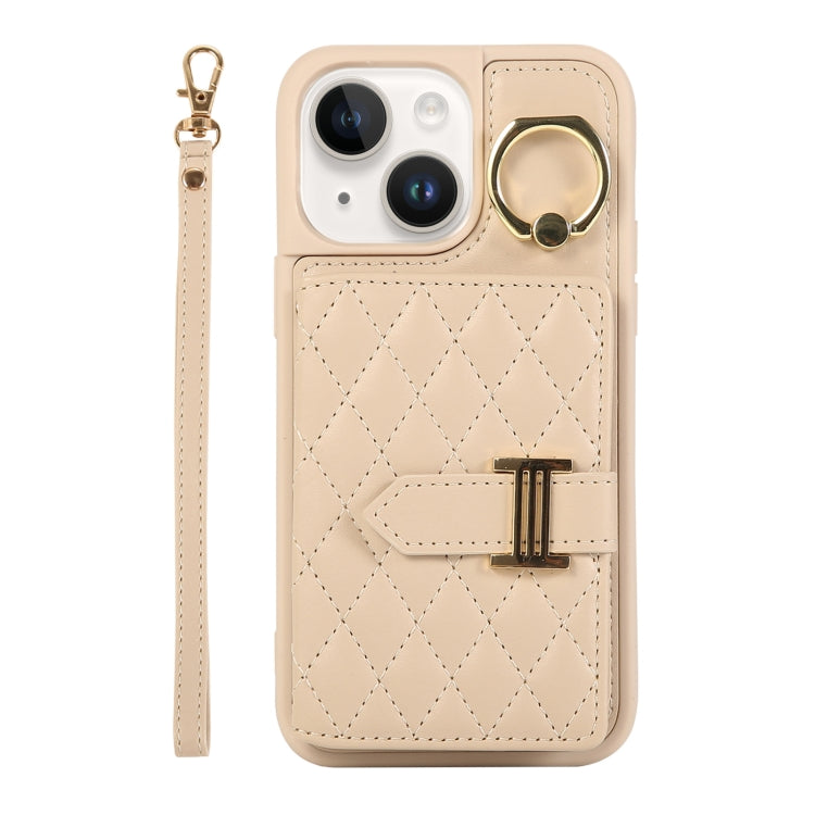 Horizontal Card Bag Ring Holder Phone Case with Dual Lanyard, For iPhone 13, For iPhone 12, For iPhone 12 Pro Max