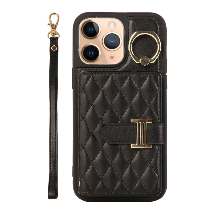 Horizontal Card Bag Ring Holder Phone Case with Dual Lanyard, For iPhone 11 Pro, For iPhone X / XS, For iPhone XR