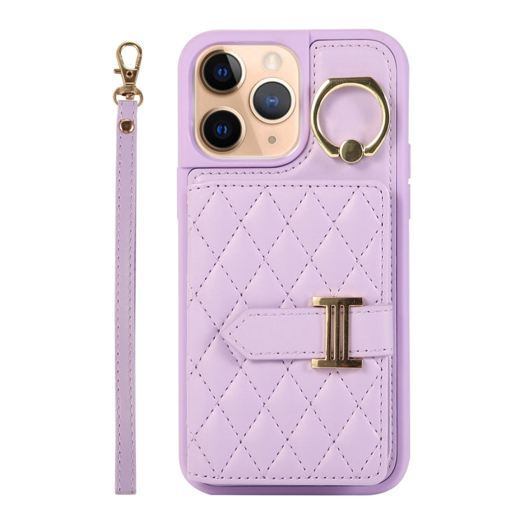 Horizontal Card Bag Ring Holder Phone Case with Dual Lanyard, For iPhone 11 Pro, For iPhone X / XS, For iPhone XR
