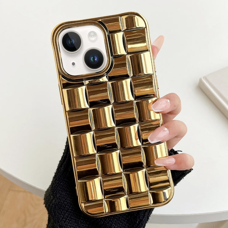 3D Cube Weave Texture Electroplating Phone Case, For iPhone 14, For iPhone 14 Pro, For iPhone 14 Pro Max, For iPhone 13 Pro Max, For iPhone 13 Pro, For iPhone 13