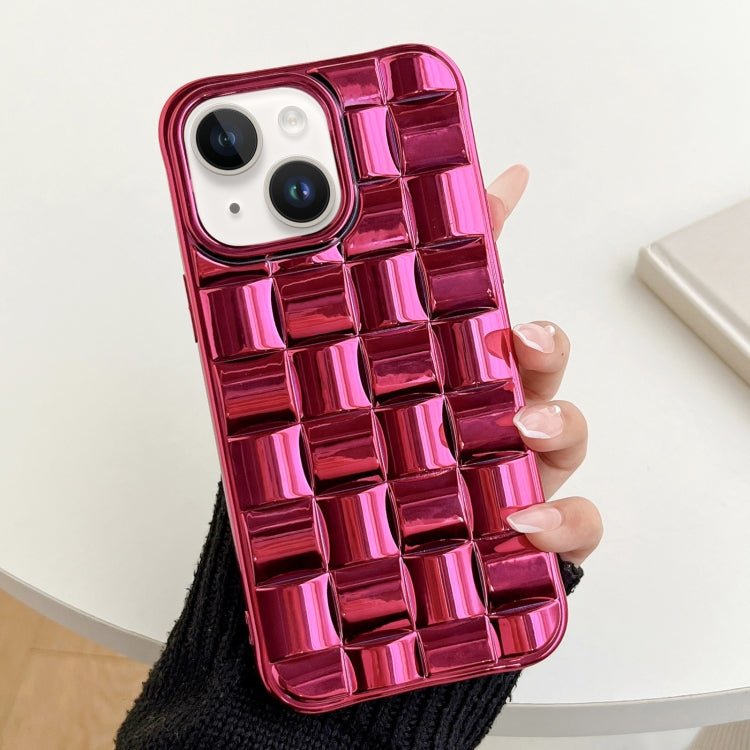3D Cube Weave Texture Electroplating Phone Case, For iPhone 14, For iPhone 14 Pro, For iPhone 14 Pro Max, For iPhone 13 Pro Max, For iPhone 13 Pro, For iPhone 13