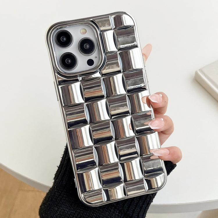 3D Cube Weave Texture Electroplating Phone Case, For iPhone 14, For iPhone 14 Pro, For iPhone 14 Pro Max, For iPhone 13 Pro Max, For iPhone 13 Pro, For iPhone 13