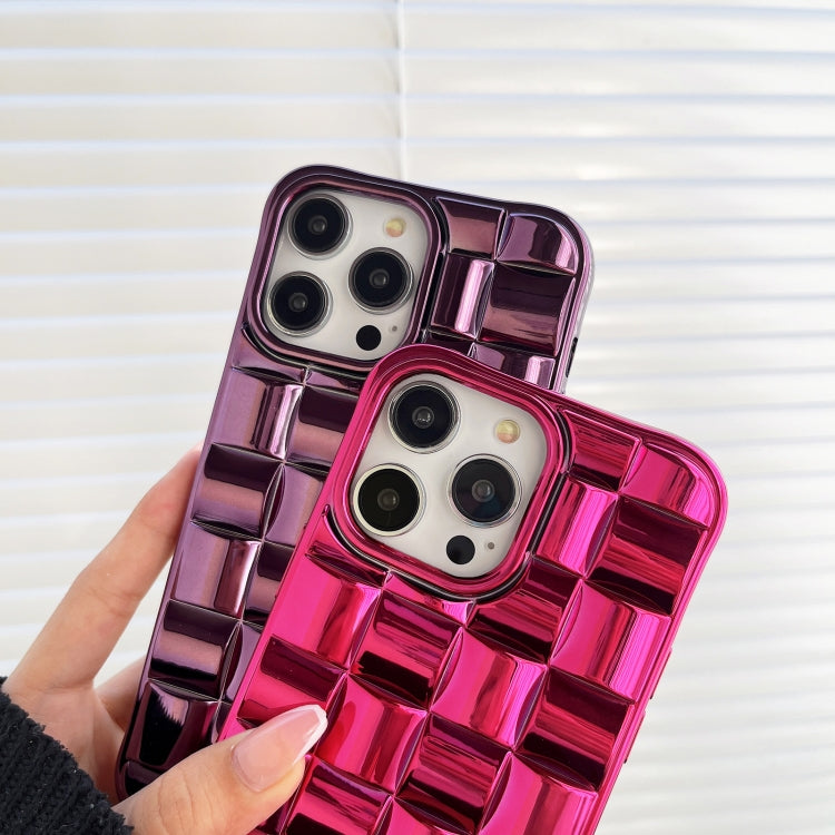 3D Cube Weave Texture Electroplating Phone Case, For iPhone 14, For iPhone 14 Pro, For iPhone 14 Pro Max, For iPhone 13 Pro Max, For iPhone 13 Pro, For iPhone 13