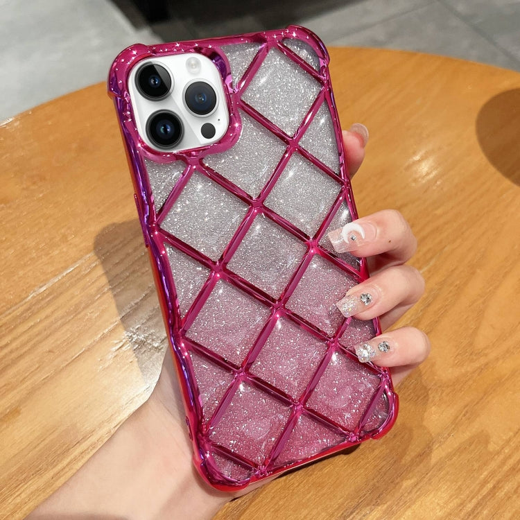 3D Diamond Lattice Laser Engraving Glitter Paper Phone Case, For iPhone 14 Pro Max, For iPhone 13 Pro Max, For iPhone 15, For iPhone 13 Pro