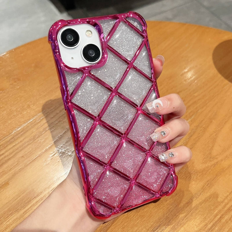 3D Diamond Lattice Laser Engraving Glitter Paper Phone Case, For iPhone 14 Pro Max, For iPhone 13 Pro Max, For iPhone 15, For iPhone 13 Pro