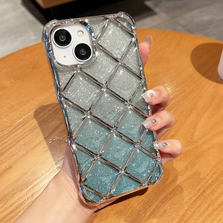 3D Diamond Lattice Laser Engraving Glitter Paper Phone Case, For iPhone 14 Pro Max, For iPhone 13 Pro Max, For iPhone 15, For iPhone 13 Pro