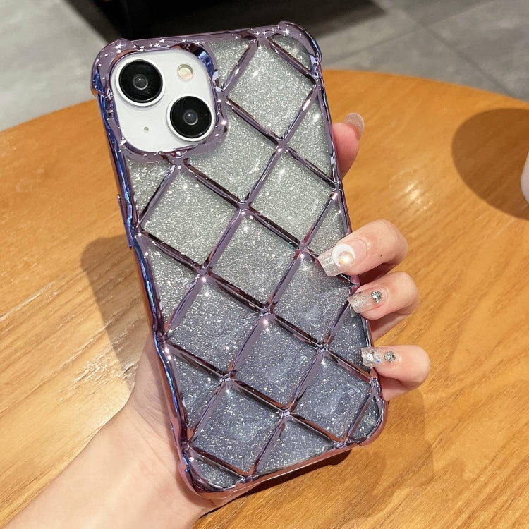 3D Diamond Lattice Laser Engraving Glitter Paper Phone Case, For iPhone 14 Pro Max, For iPhone 13 Pro Max, For iPhone 15, For iPhone 13 Pro
