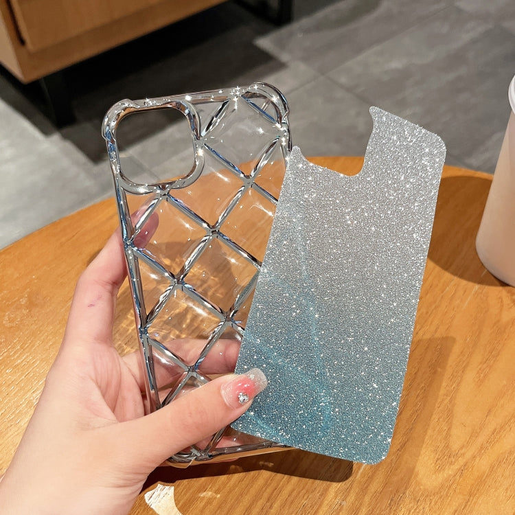 3D Diamond Lattice Laser Engraving Glitter Paper Phone Case, For iPhone 14 Pro Max, For iPhone 13 Pro Max, For iPhone 15, For iPhone 13 Pro