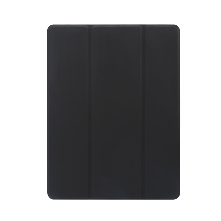 3-folding Electric Pressed Skin Texture Horizontal Flip Shockproof Transparent TPU + PU Leather Case with Holder & Pen Slot & Sleep / Wake-up Function