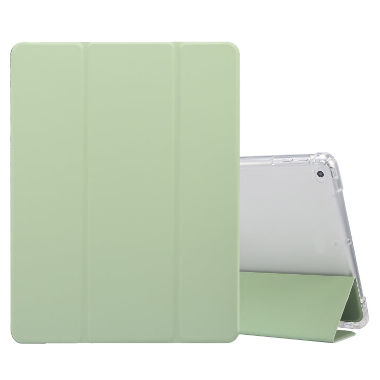3-folding Electric Pressed Skin Texture Horizontal Flip Shockproof Transparent TPU + PU Leather Case with Holder & Pen Slot & Sleep / Wake-up Function