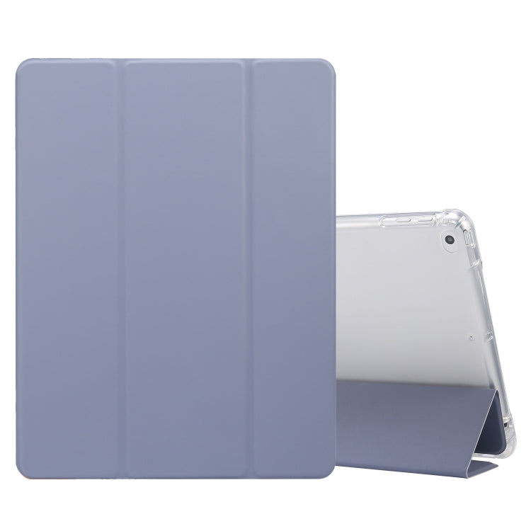 3-folding Electric Pressed Skin Texture Horizontal Flip Shockproof Transparent TPU + PU Leather Case with Holder & Pen Slot & Sleep / Wake-up Function