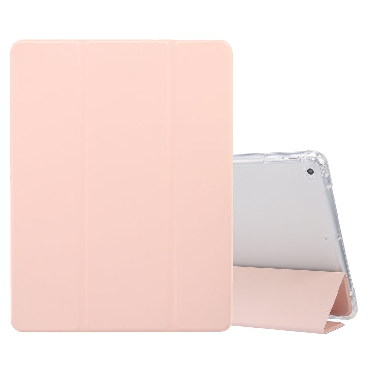 3-folding Electric Pressed Skin Texture Horizontal Flip Shockproof Transparent TPU + PU Leather Case with Holder & Pen Slot & Sleep / Wake-up Function
