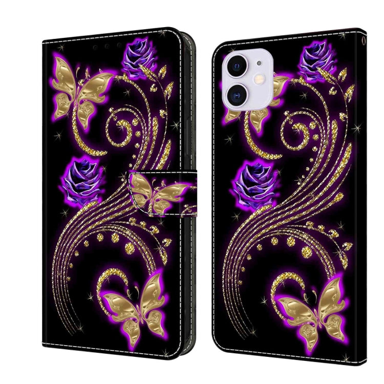 Crystal 3D Shockproof Protective Leather Phone Case, For iPhone 11