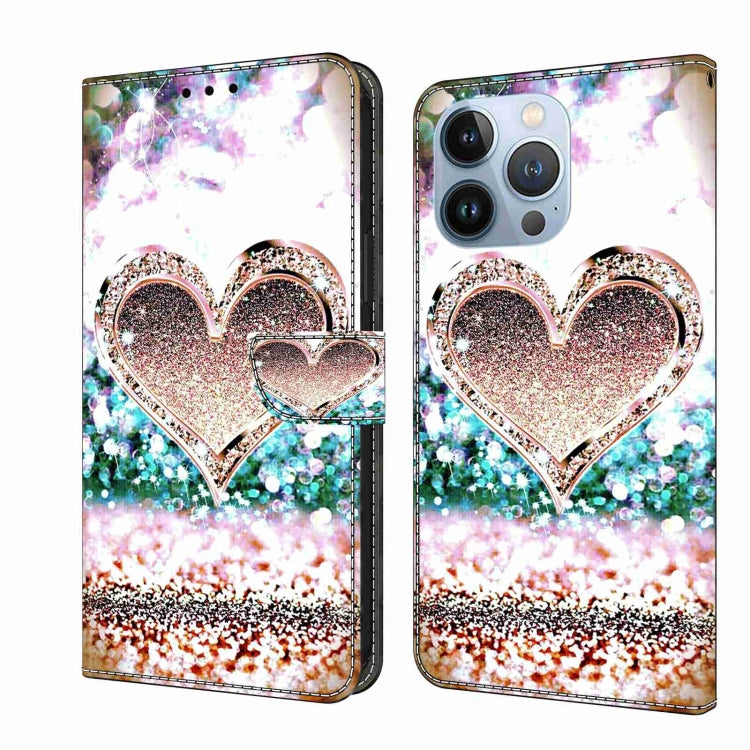 Crystal 3D Shockproof Protective Leather Phone Case, For iPhone 13 Pro