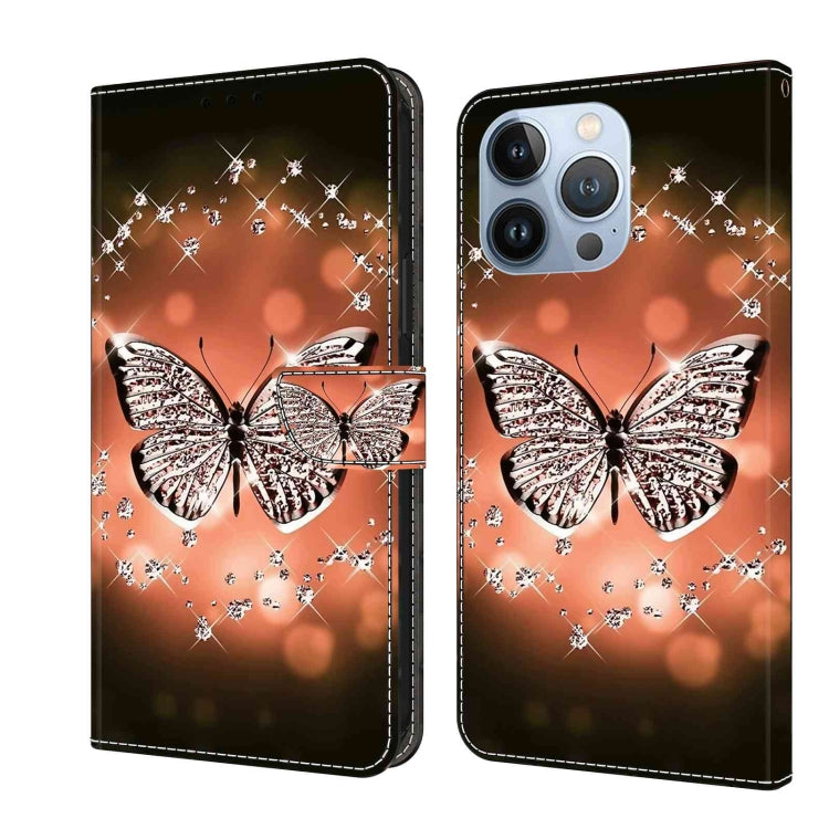 Crystal 3D Shockproof Protective Leather Phone Case, For iPhone 13 Pro