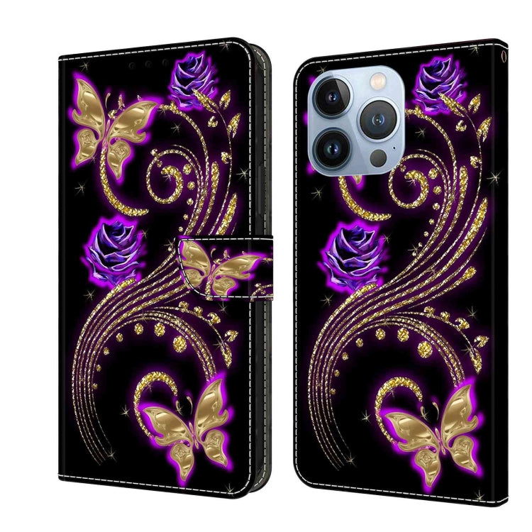 Crystal 3D Shockproof Protective Leather Phone Case, For iPhone 13 Pro
