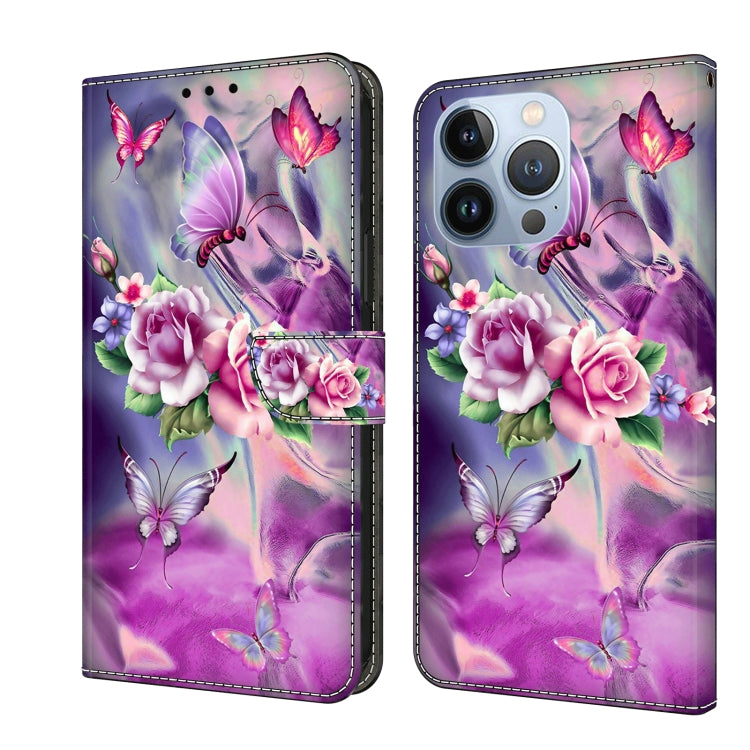 Crystal 3D Shockproof Protective Leather Phone Case, For iPhone 15 Pro Max