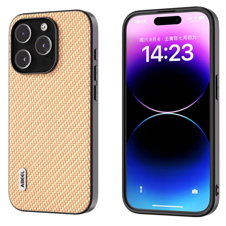 ABEEL Carbon Fiber Texture Protective Phone Case, For iPhone 15 Pro Max, For iPhone 15 Pro, For iPhone 14 Pro