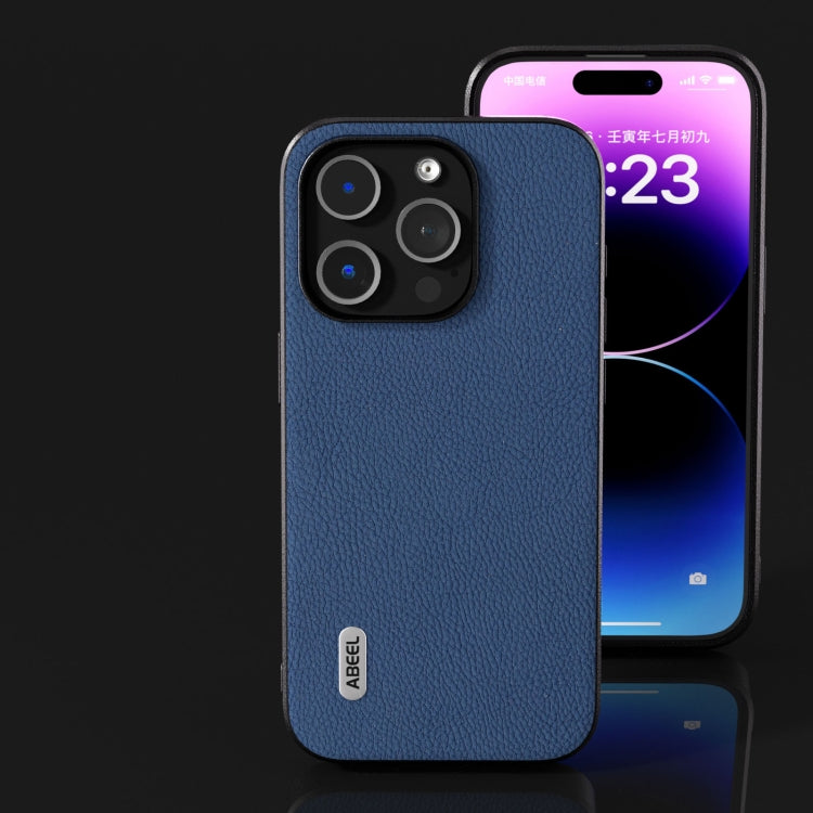 ABEEL Genuine Leather + PC Litchi Texture Phone Case, For iPhone 15 Plus, For iPhone 15, For iPhone 14 Plus, For iPhone 14, For iPhone 14 Pro, For iPhone 14 Pro Max