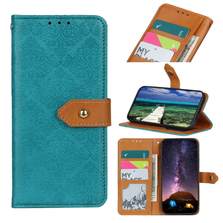 European Floral Embossed Leather Phone Case, For iPhone 15