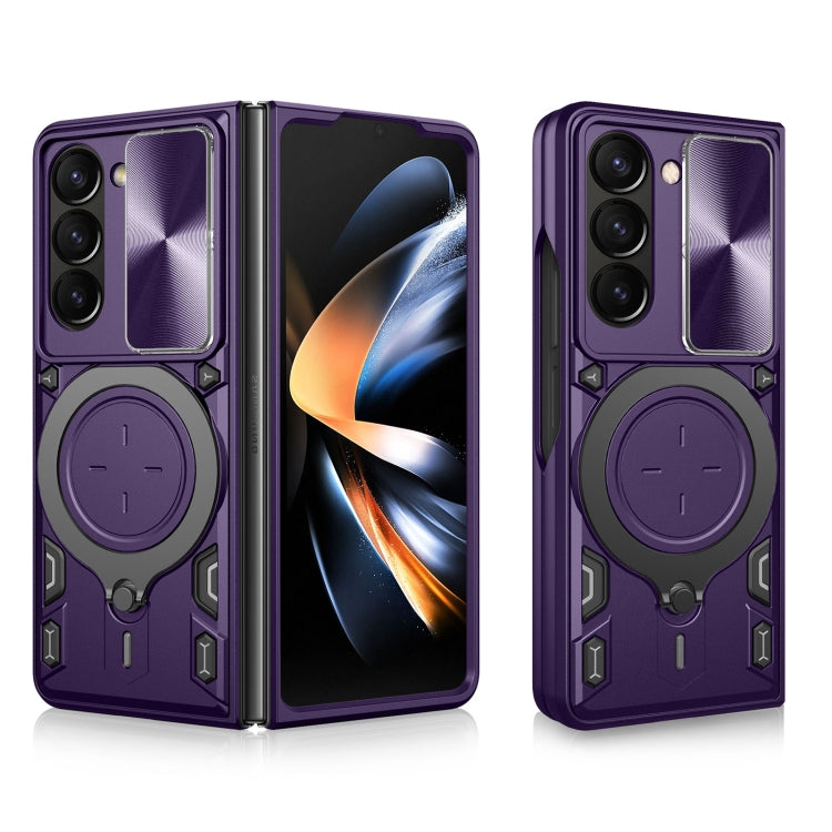 CD Texture Sliding Camshield Magnetic Holder Phone Case