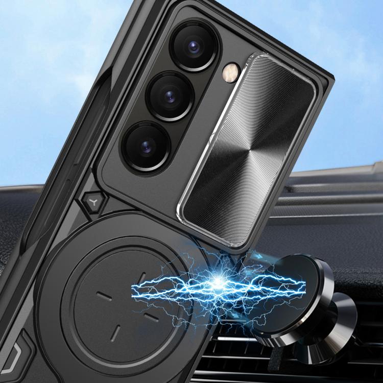 CD Texture Sliding Camshield Magnetic Holder Phone Case
