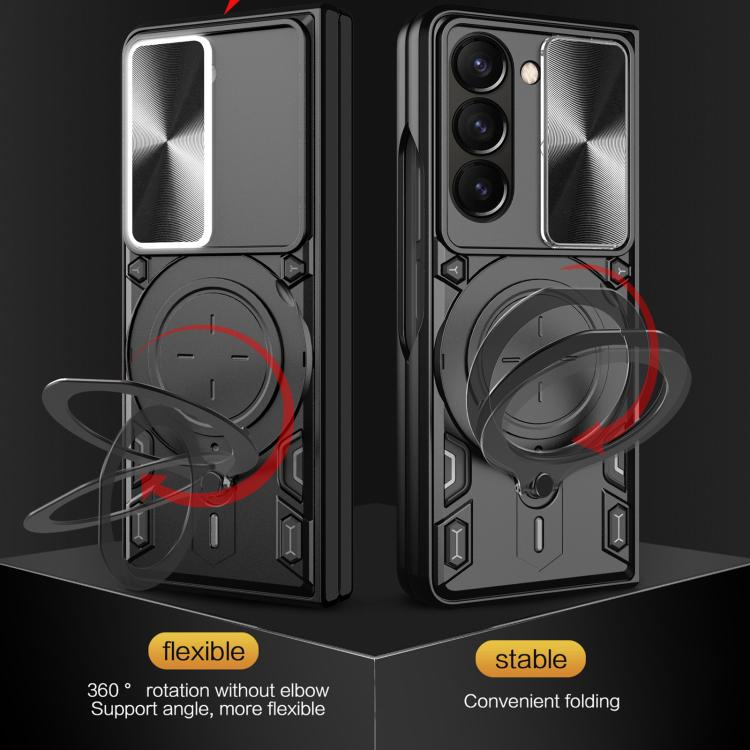 CD Texture Sliding Camshield Magnetic Holder Phone Case