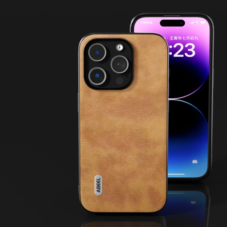 ABEEL Retro Litchi Texture PU Phone Case, For iPhone 15 Pro Max, For iPhone 15 Pro, For iPhone 15 Plus, For iPhone 15, For iPhone 14 Plus, For iPhone 14