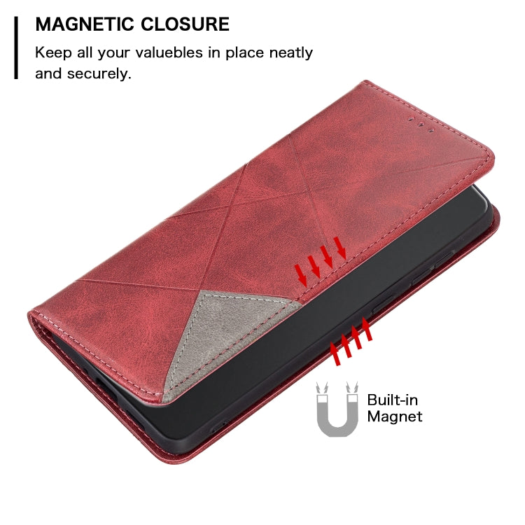Rhombus Texture Magnetic Leather Phone Case, For iPhone 15 Pro Max, For iPhone 15 Pro, For iPhone 15 Plus, For iPhone 15